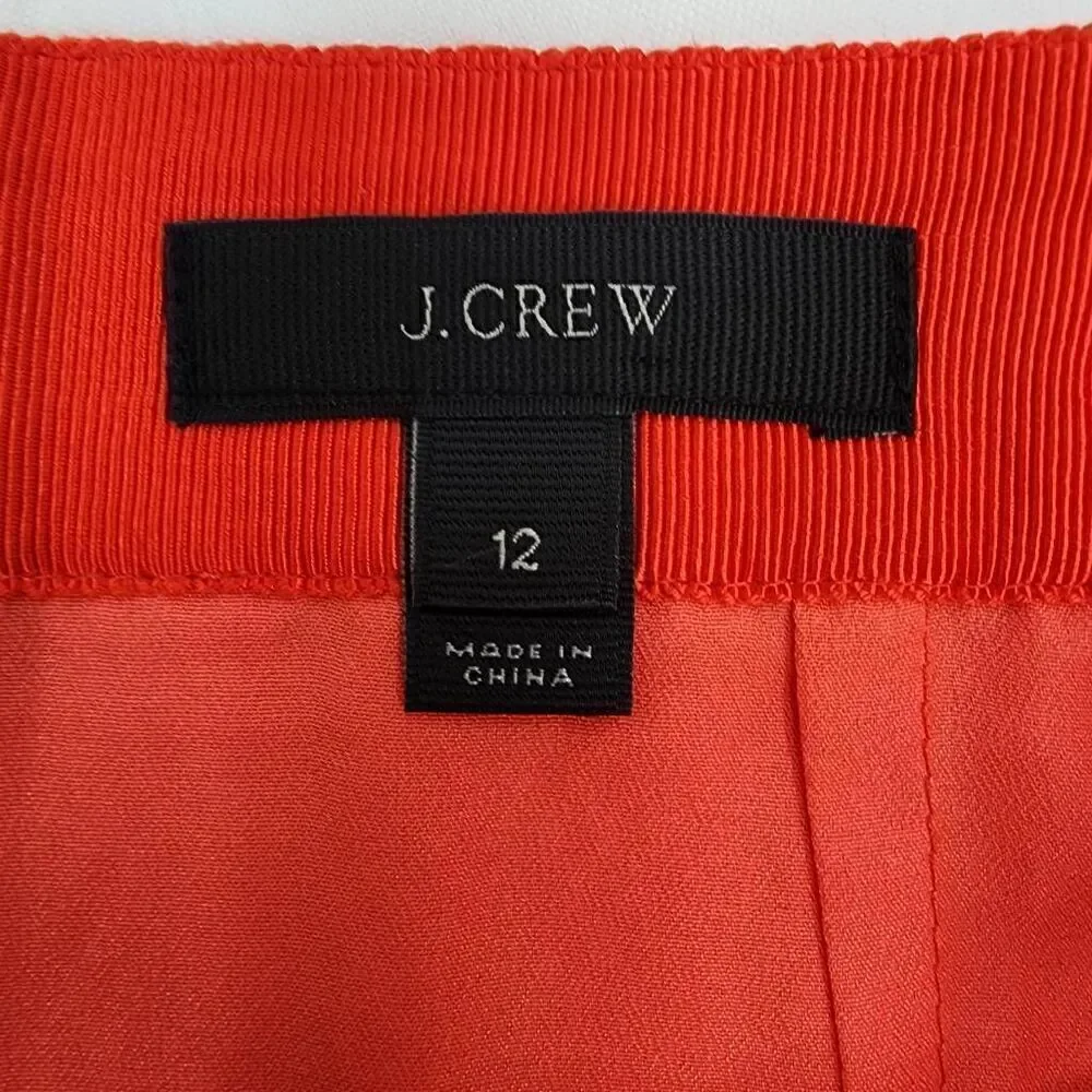 J.Crew Size 12 Red A Line Skirt Lined Lace Q4
